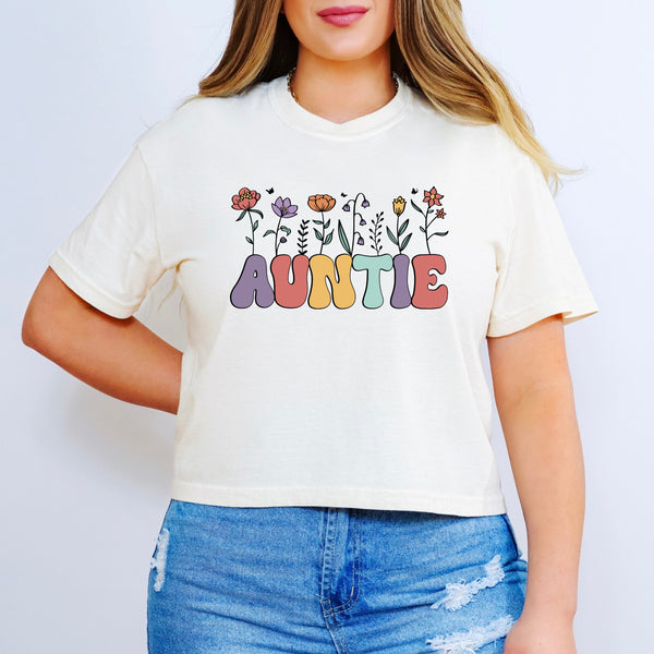 Floral Auntie Tee (Cropped or Standard)
