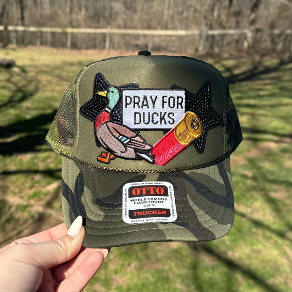 Pray For Ducks Patch Trucker Hat