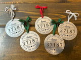Galvanized Custom Zip Code Christmas Ornament