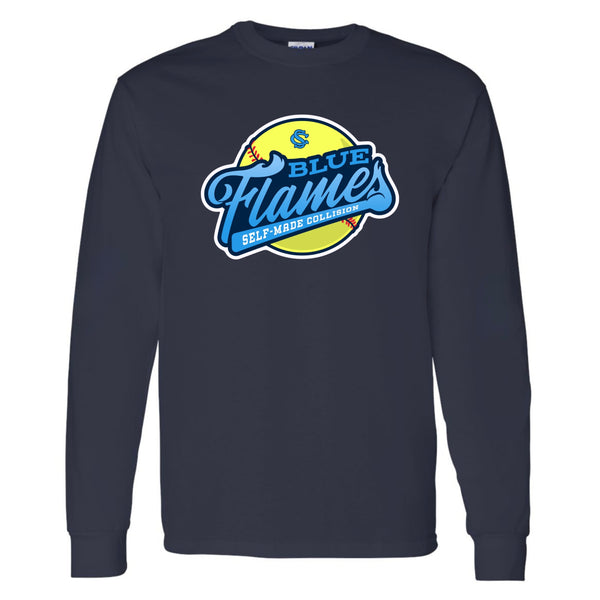 Blue Flames Long Sleeve Tee