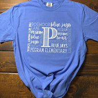 Pegram Bluejays Word Art Tee