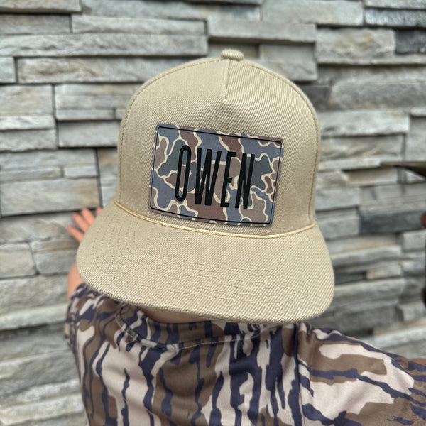 Personalized Youth Leather Patch Hat