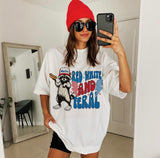 Red, White & Feral Tee