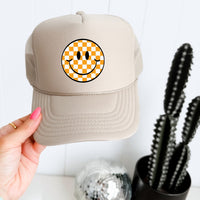 Checkered Smile Trucker Hat(Multiple Colors)