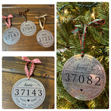 Galvanized Custom Zip Code Christmas Ornament