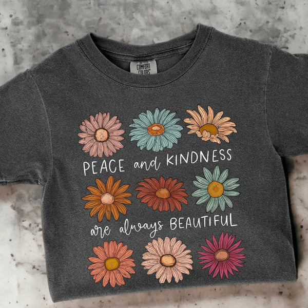 Peace and Kindness Floral Tee