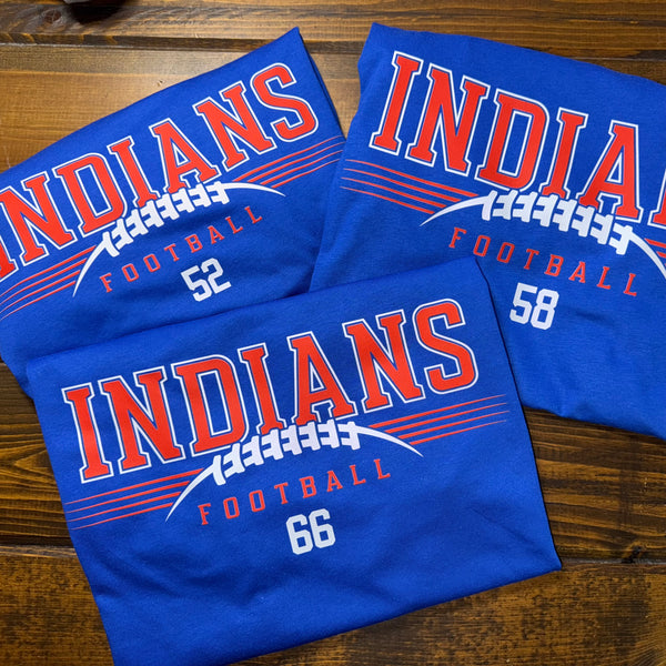 Custom Indians Football Tee