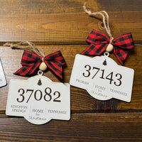 Zip Code Christmas Ornament
