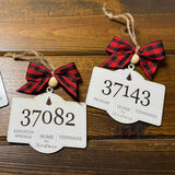 Zip Code Christmas Ornament