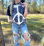 Peace Sign Cut Tee
