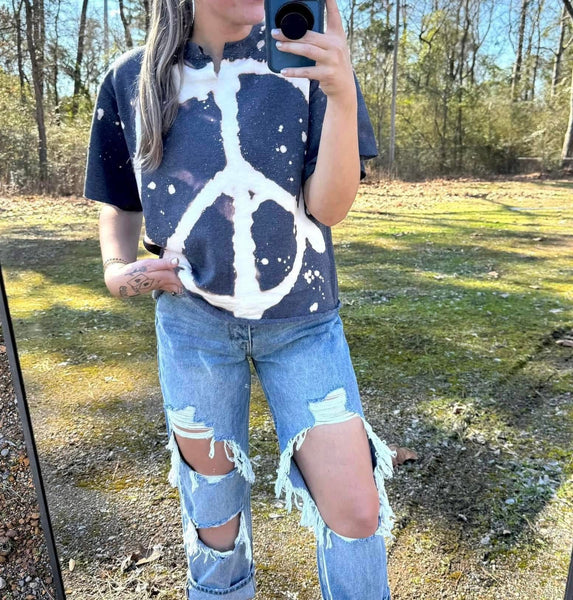 Peace Sign Cut Tee