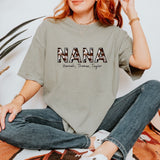 Custom Cow Print Grandmother/Grandchildren Name Tee